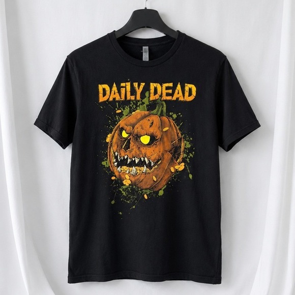 Next Level Apparel Other - Daily Dead Mens T Shirt Large Black Pumpkin Horror Halloween Graphic Goth